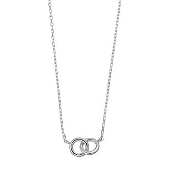 14k Gold Over Silver Interlocking Rings Necklace