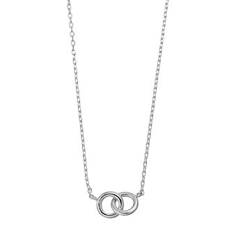 14k Gold Over Silver Interlocking Rings Necklace