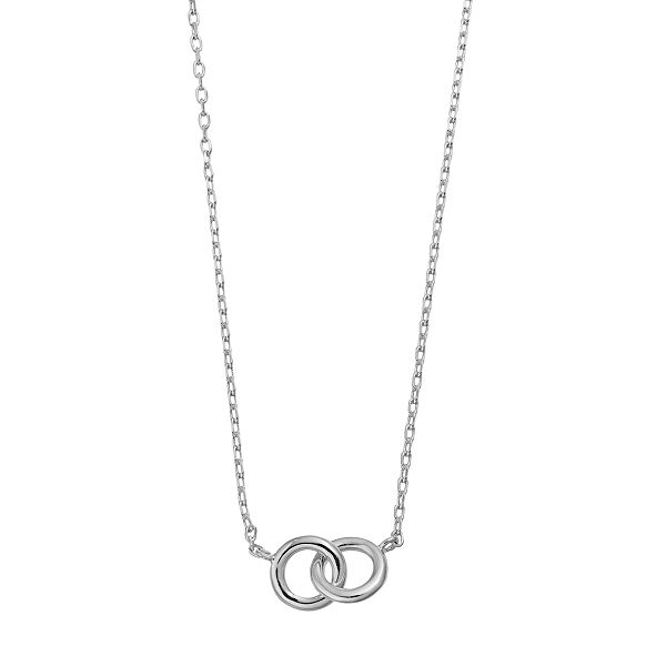 14k Gold Over Silver Interlocking Rings Necklace