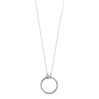 14k Gold Over Silver Cubic Zirconia Open Circle Pendant Necklace