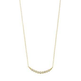 14k Gold Over Silver Cubic Zirconia Necklace