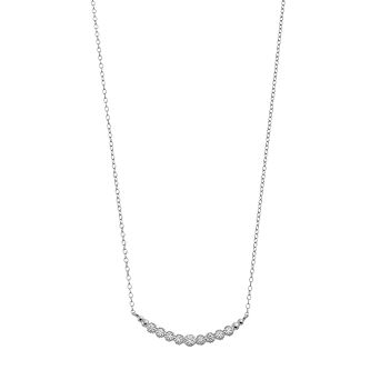 14k Gold Over Silver Cubic Zirconia Necklace