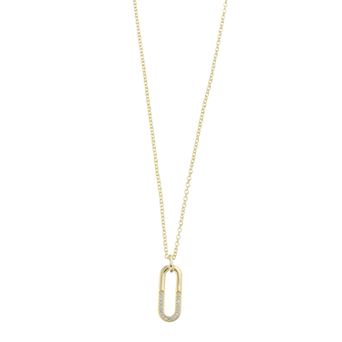 Sterling Silver Cubic Zirconia Geometrical Pendant Necklace