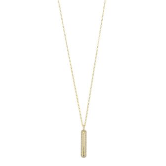 Sterling Silver Cubic Zirconia Long Pendant Necklace