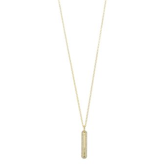 Sterling Silver Cubic Zirconia Long Pendant Necklace