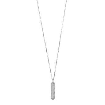 Sterling Silver Cubic Zirconia Long Pendant Necklace