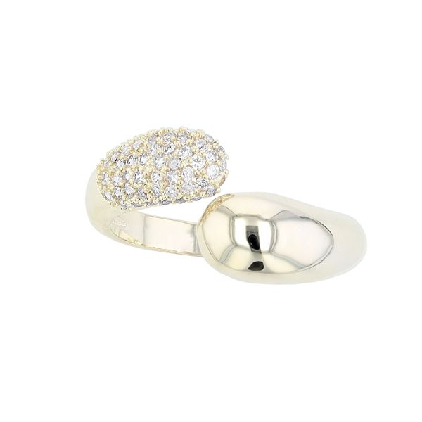 Zircon 925 Sterling Silver Double Cross Bypass Ring