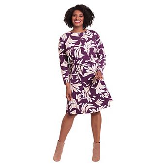 Plus Size London Times Side Twist Flounce Dress