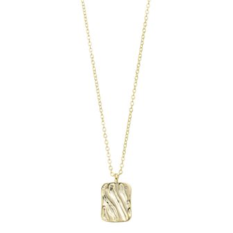 14k Gold Over Silver Square Pendant Necklace