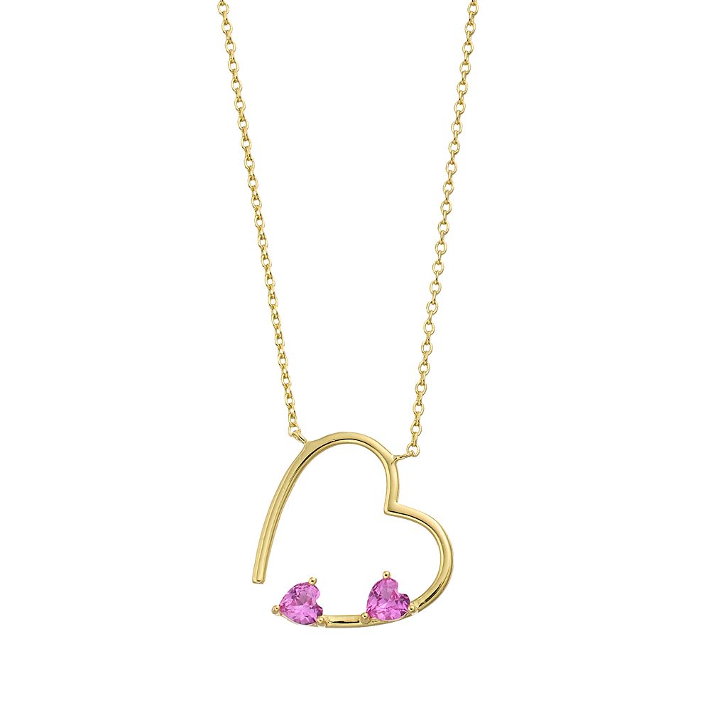 OUF! By Sara Love Pink Hearts 14k Gold Necklace main image 0