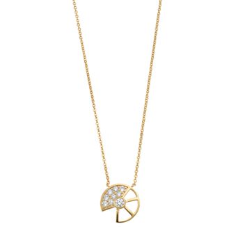 Sterling Silver 14k Gold Plated Cubic Zirconia Abstract Shell Necklace