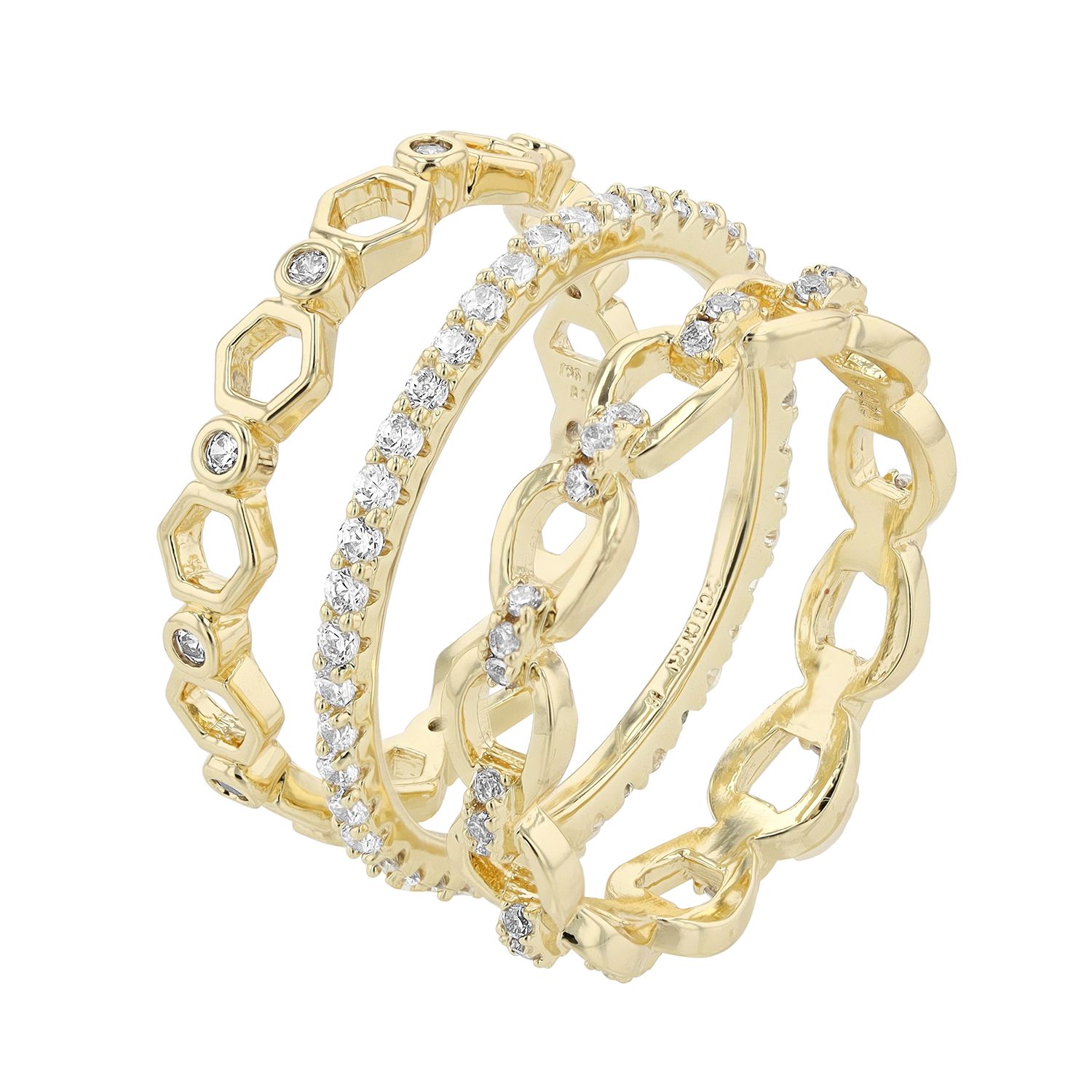 TOPGRILLZ Iced Out Baguette Oval Ring - Cubic Zirconia, 14K Gold/Silver Band, Eternity Style For Men & Women