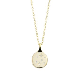 14k Gold Over Silver Cubic Zirconia Pendant Necklace