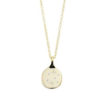 14k Gold Over Silver Cubic Zirconia Pendant Necklace