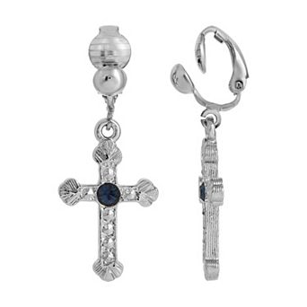 Symbols of Faith Cross Clip Earrings