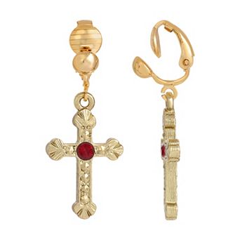Symbols of Faith Cross Clip Earrings