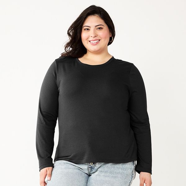 Juniors' Plus Size SO® Classic Long Sleeve Top