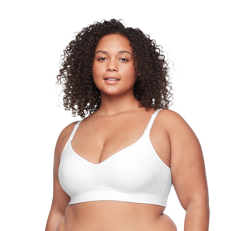 Warners Easy Does It Wireless Lift Convertible Comfort Bra RN0131A, Women's, Size: XL, Classic White