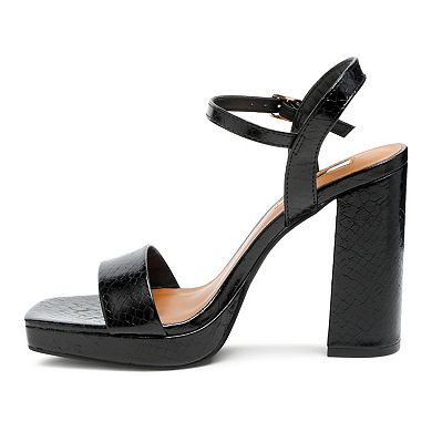 Merengue Metallic Women's High Block Heel Sandals