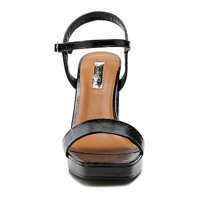 Merengue Metallic Women's High Block Heel Sandals