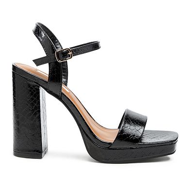 Merengue Metallic Women's High Block Heel Sandals