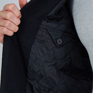 Men's Haggar Mid-Length Single Breasted Brushed Twill Topcoat