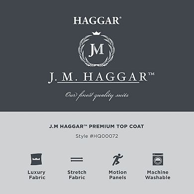 Men's Haggar Mid-Length Single Breasted Brushed Twill Topcoat