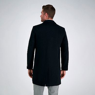 Men's Haggar Mid-Length Single Breasted Brushed Twill Topcoat