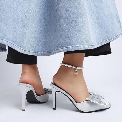 Sidonie Women's High Heel Bow Tie Mules