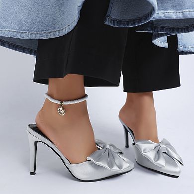Sidonie Women's High Heel Bow Tie Mules