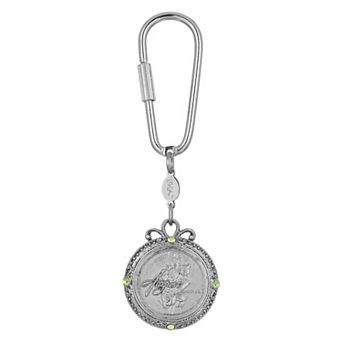 1928 Silver Tone Flower of the Month Narcissus Key Fob