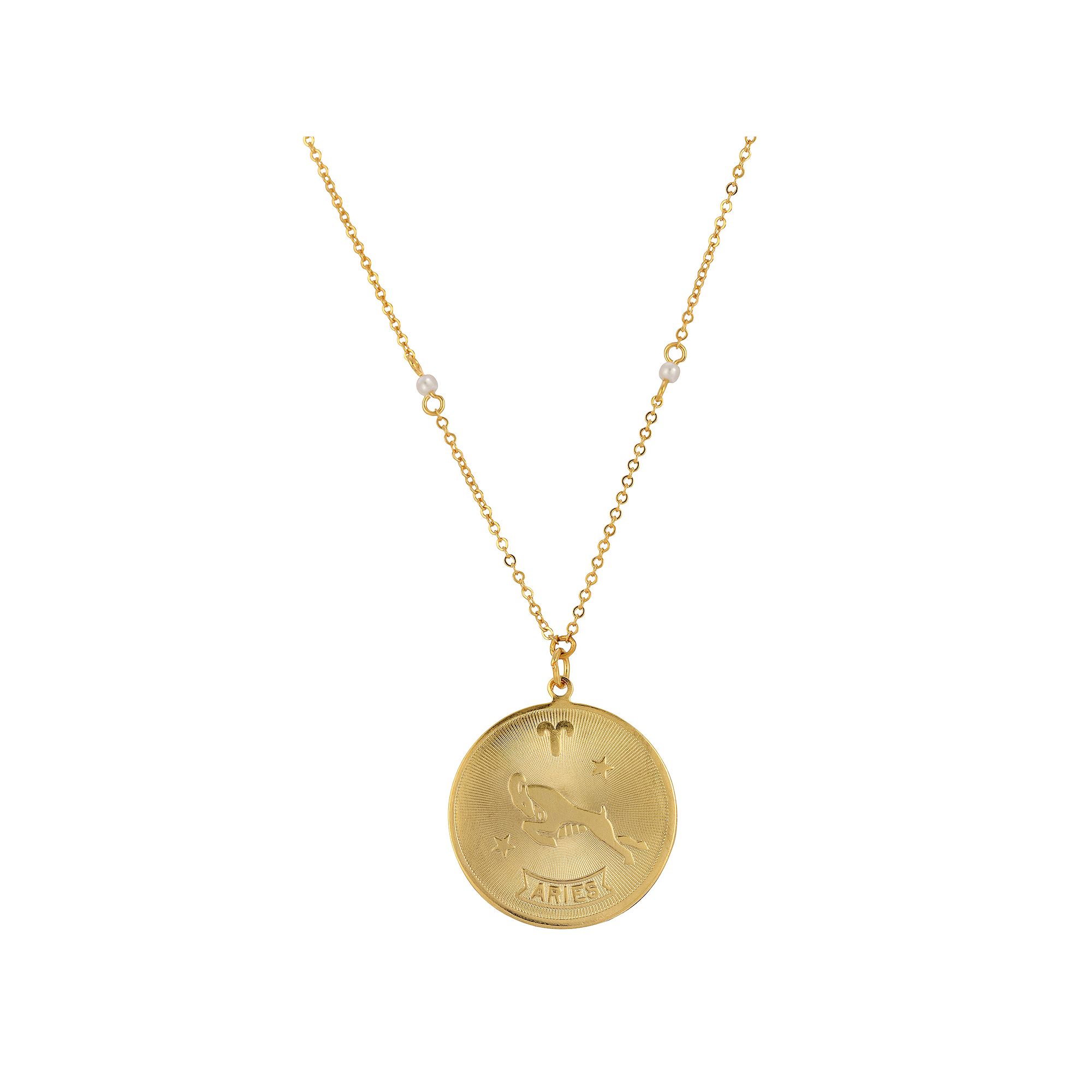 1928 Gold-tone Sagittarius Pendant Necklace, Womens, April
