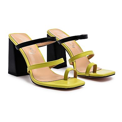 Women's Block Heel Thong Sandals