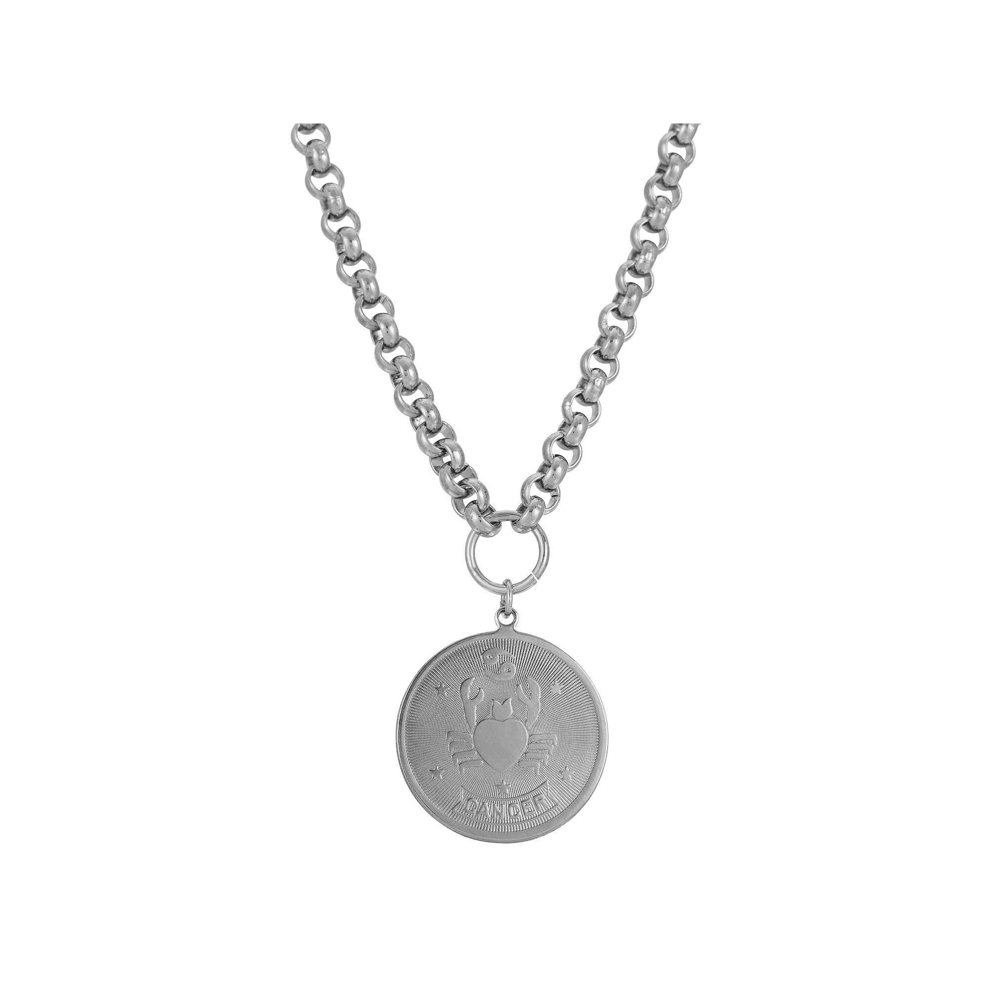 1928 Round Sagitarius Pendant Necklace, Womens, July