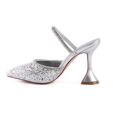 London Rag Iris Glitter Spool Women's Heel Sandals