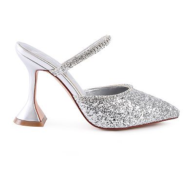 London Rag Iris Glitter Spool Women's Heel Sandals