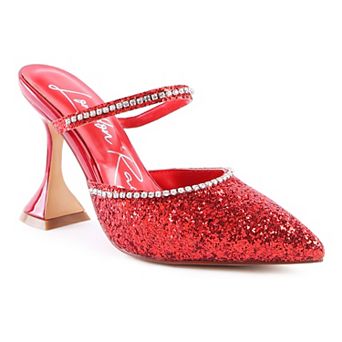 London Rag Iris Glitter Spool Women's Heel Sandals