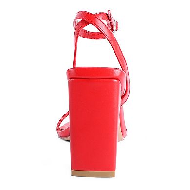 London Rag Block Heel Women's Ankle Strap Sandals