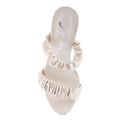 London Rag Gathered Around Slip-On Women's Heeled Sandals