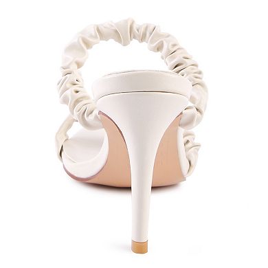 London Rag Gathered Around Slip-On Women's Heeled Sandals