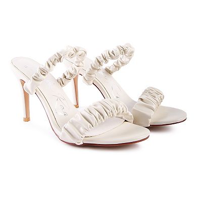 London Rag Gathered Around Slip-On Women's Heeled Sandals
