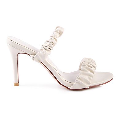 London Rag Gathered Around Slip-On Women's Heeled Sandals
