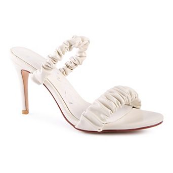 London Rag Gathered Around Slip-On Women's Heeled Sandals