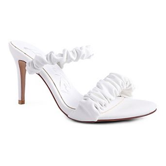 London Rag Gathered Around Slip-On Women's Heeled Sandals