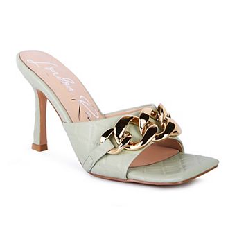 London Rag Mint Quilted Metal Deco Women's Heeled Sandals