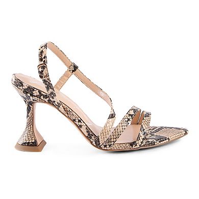 London Rag Cherry Tart Snake Print Women's Heeled Sandals