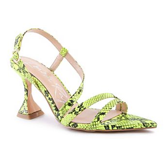 London Rag Cherry Tart Snake Print Women's Heeled Sandals