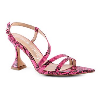 London Rag Cherry Tart Snake Print Women's Heeled Sandals