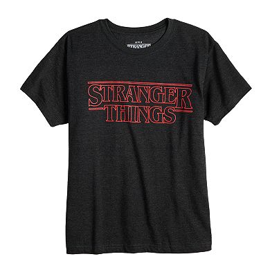 Juniors' Stranger Things Red Logo Graphic Tee