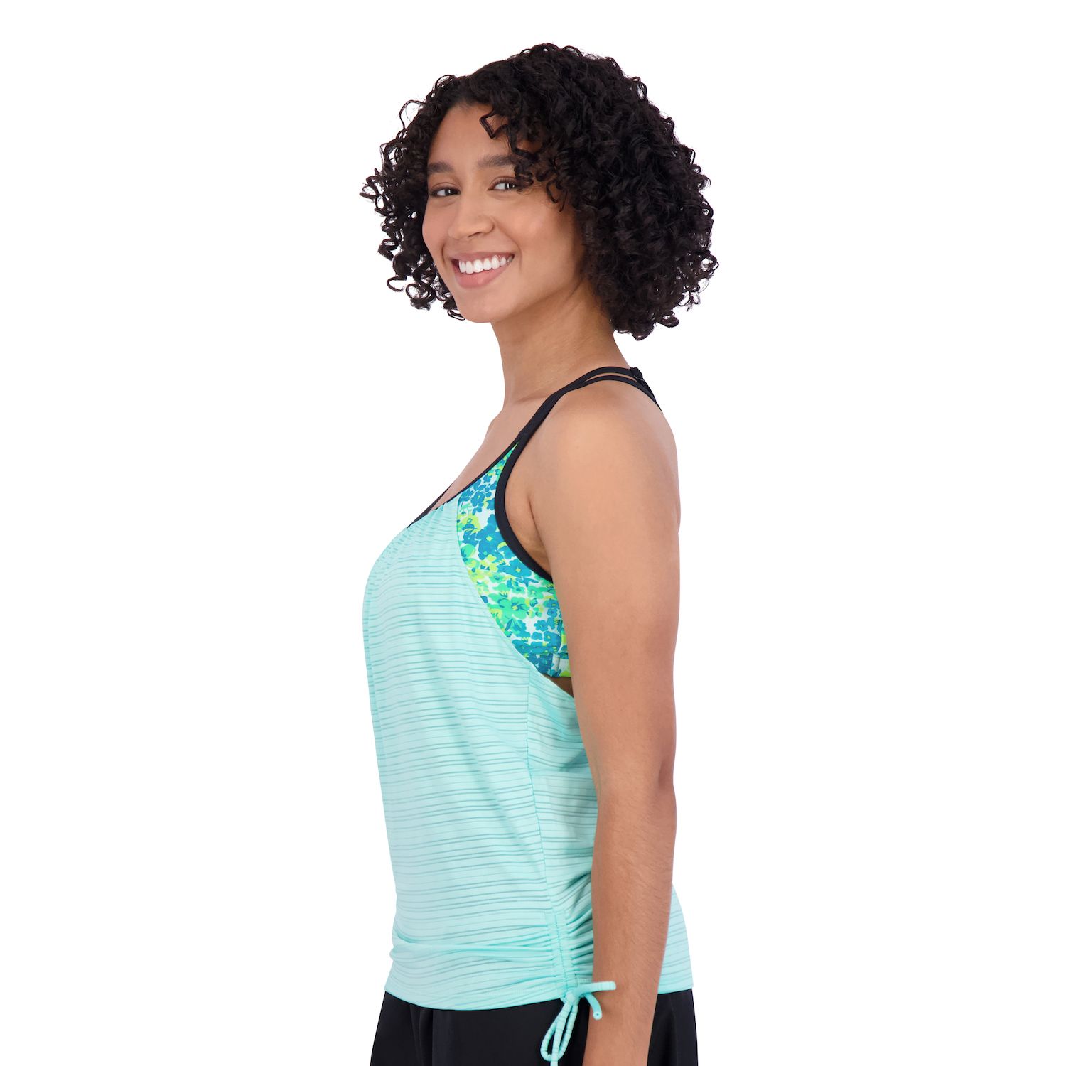 Women's ZeroXposur UPF 30+ Ruched 2-in-1 Tankini Top